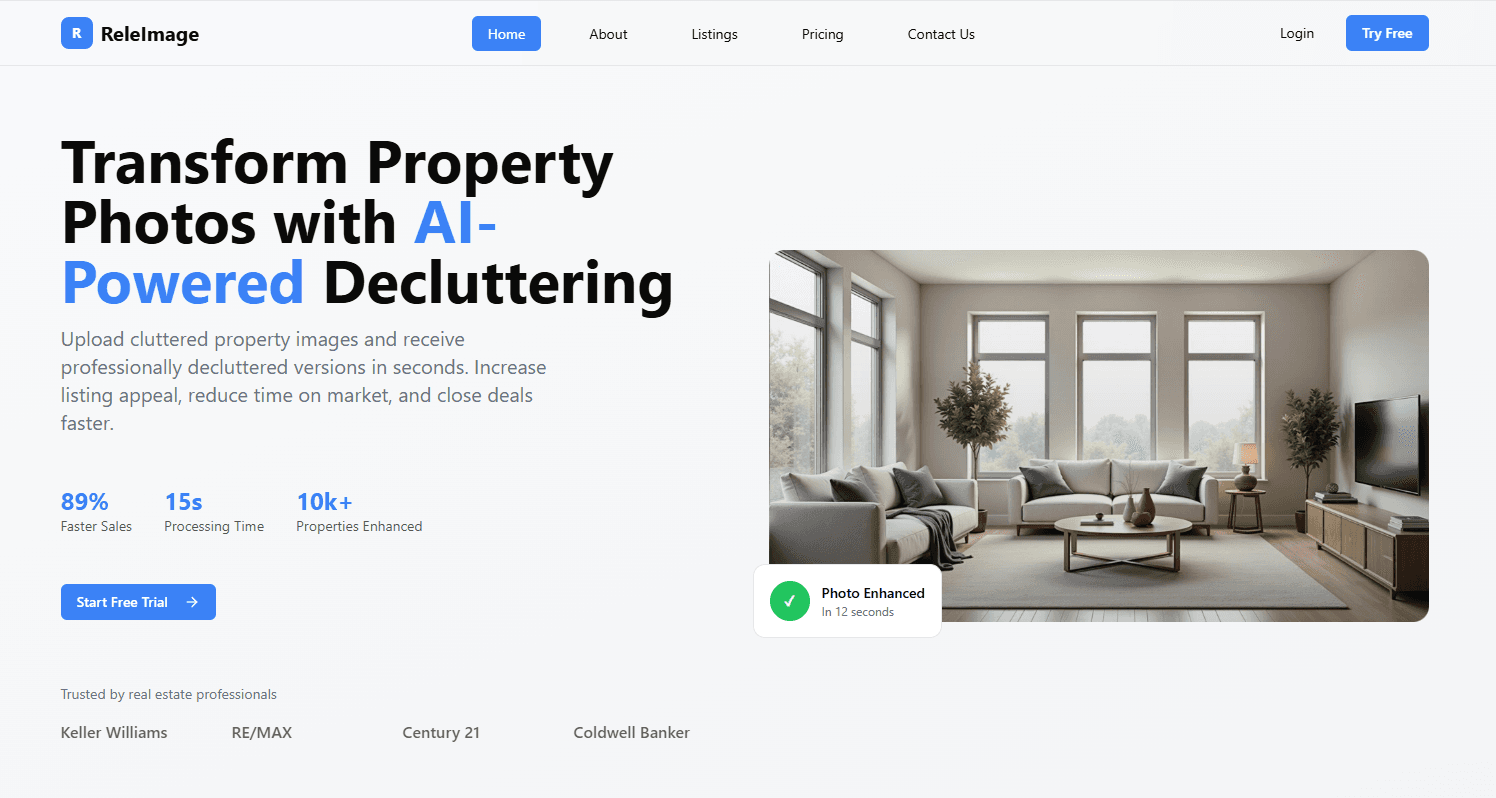 AI-powered property photo enhancement for real estate